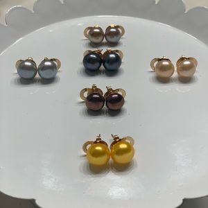 Freswater Earrings 6 pairs in 6colors